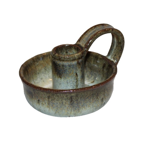 J. Borggren Other - J. Borggren signed pottery candle holder decor beige browns  finger handle